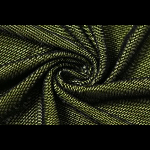 NEW Green Mesh One Strap Fitted Mini Angled Dress - Picture 11 of 16